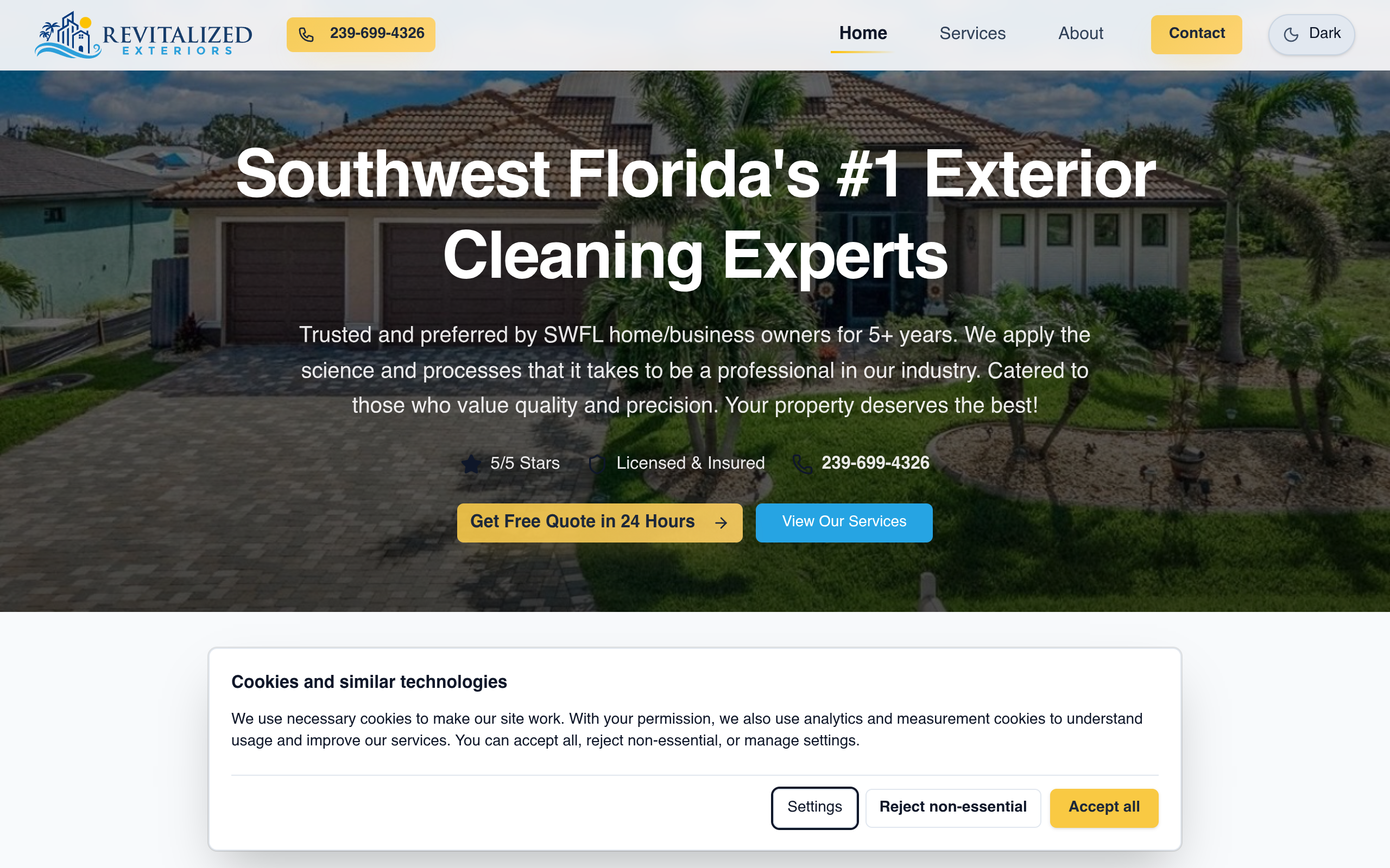 Live homepage preview of Revitalized SWFL